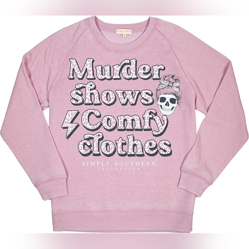 Simply Southern Relaxed Crew Neck Lilac Purple Sweatshirt Women's Size Small S - Picture 3 of 7